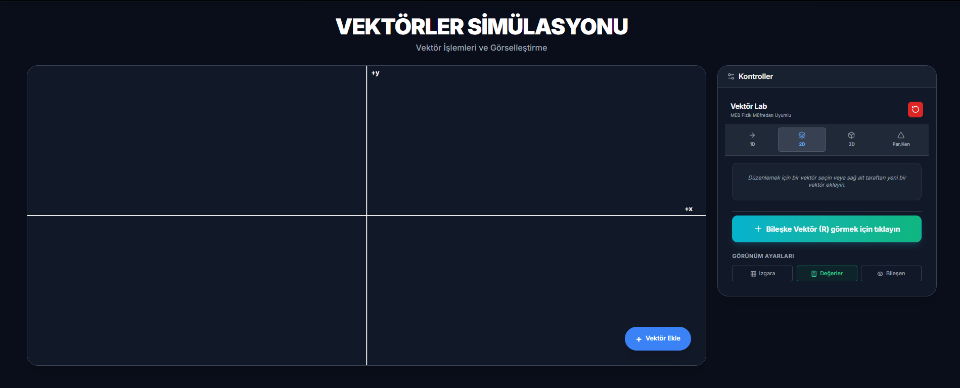 Vektörler simülasyonu önizleme